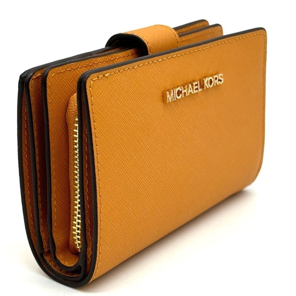 Michael Kors Medium Bifold Zip Chain Wallet Cider - Picture 4 of 8